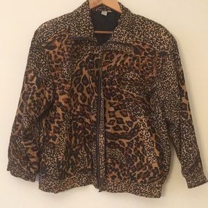 *Vintage* Animal Print Silk Jacket